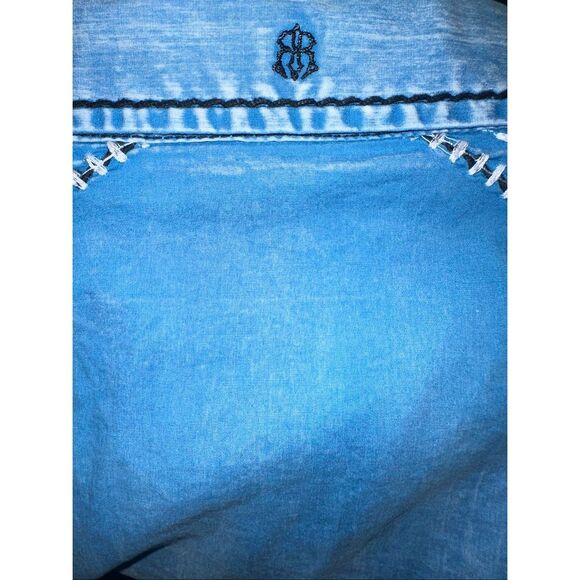 Roar Mens Foundation Edition Shirt XL Apex Button Long Sleeve Blue Embroidered W - Picture 7 of 8